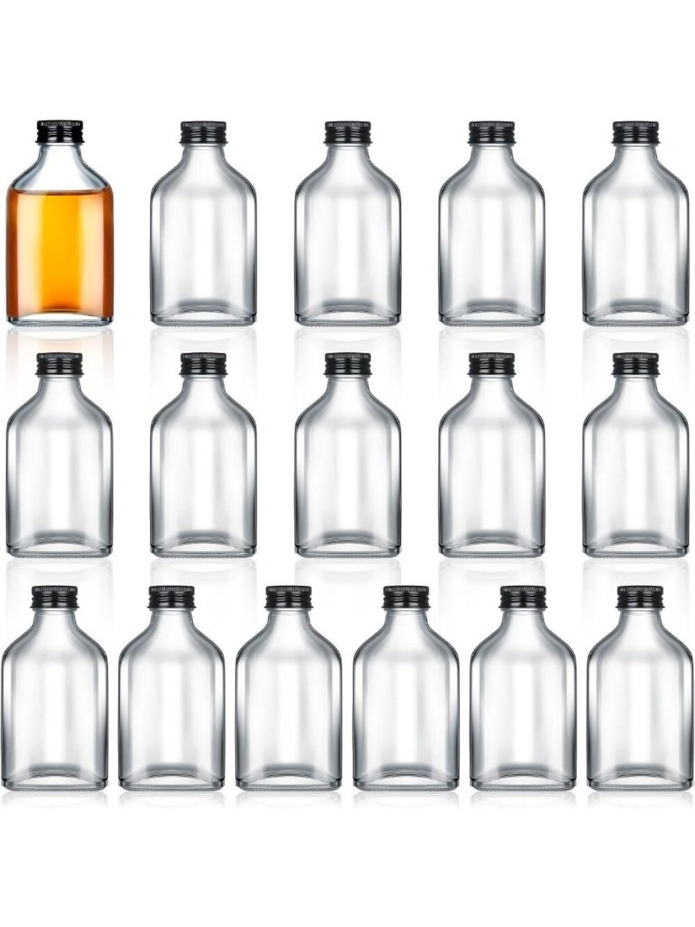 32 Pcs 50ml Clear Glass Bottles with Aluminum Caps - Perfect for DIY, Crafts